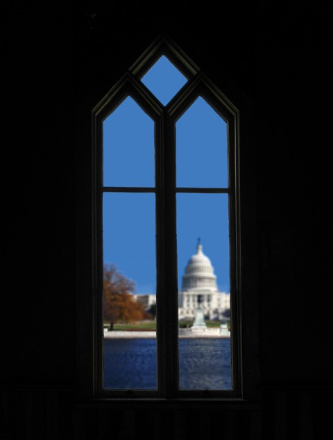 Church window and Capitol