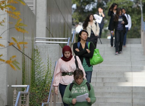 Muslim student on a campus