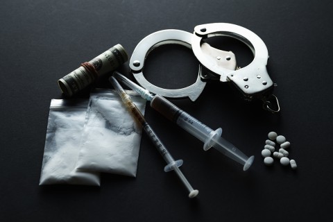 drugs and handcuffs