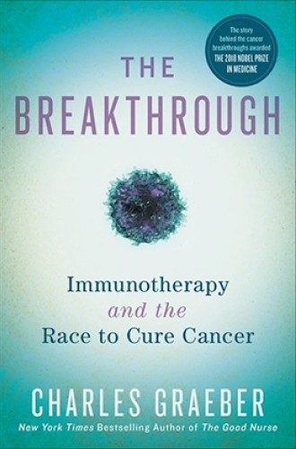 image of book about immunotherapy, scientists, and cancer research