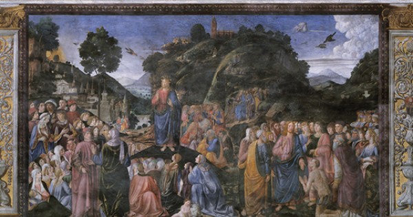 The Sermon on the Mount and Healing of the Leper, by Cosimo Rosselli ...