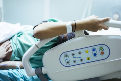 woman preparing to give birth