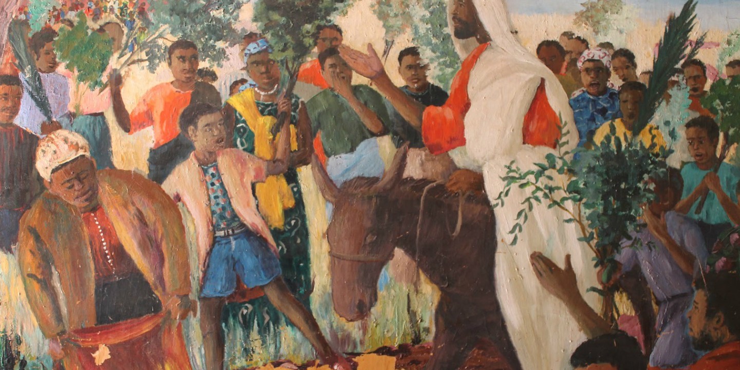 African painting of triumphal entry