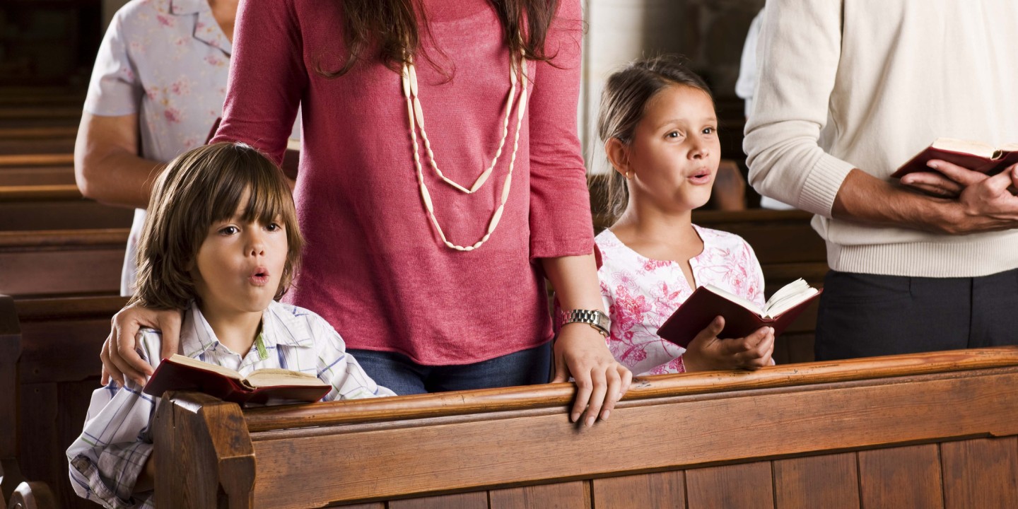 children behaving in church