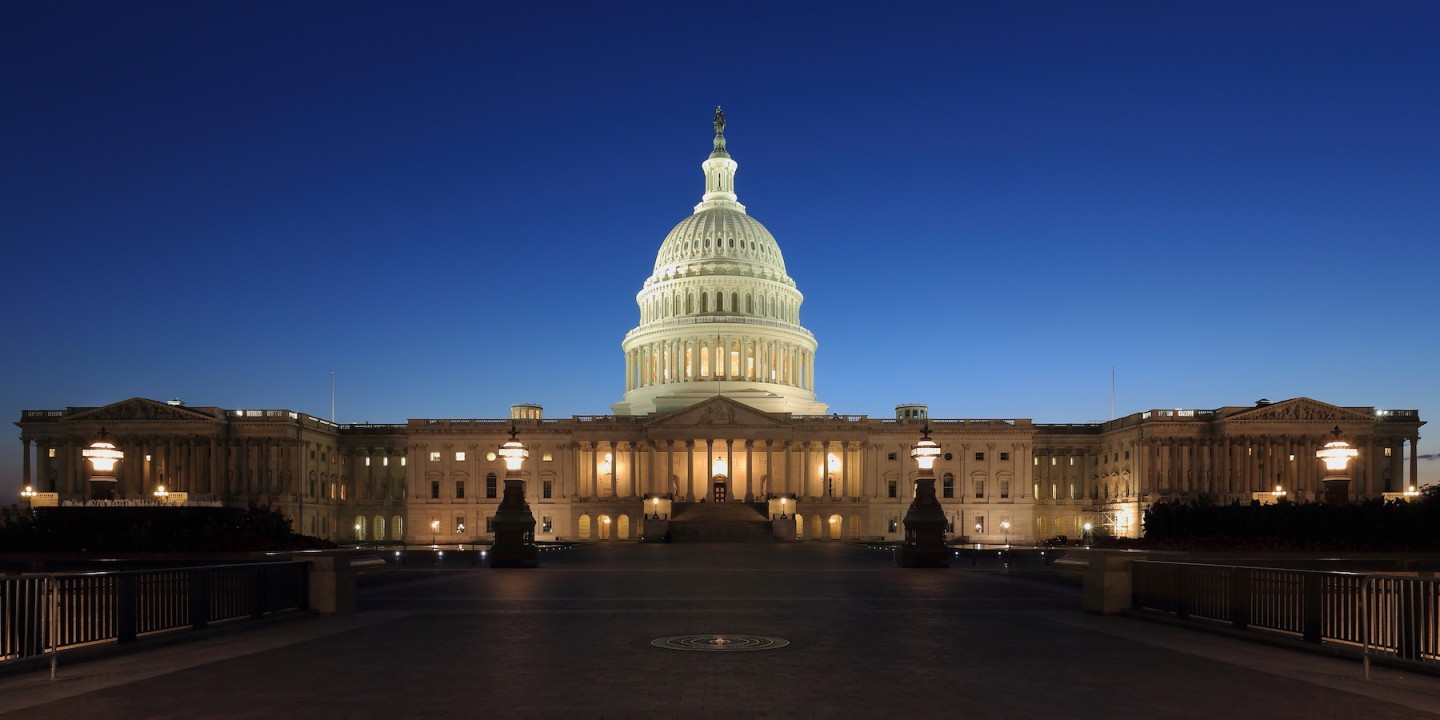 U.S. Capitol at dusk