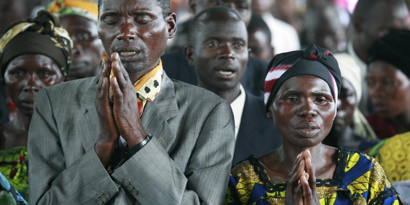 Congolese Christians praying