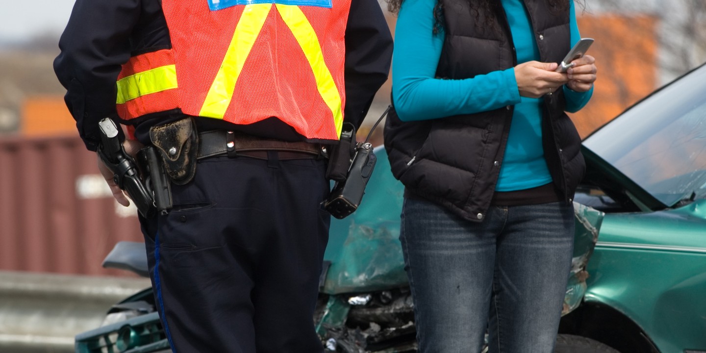Cop helps person