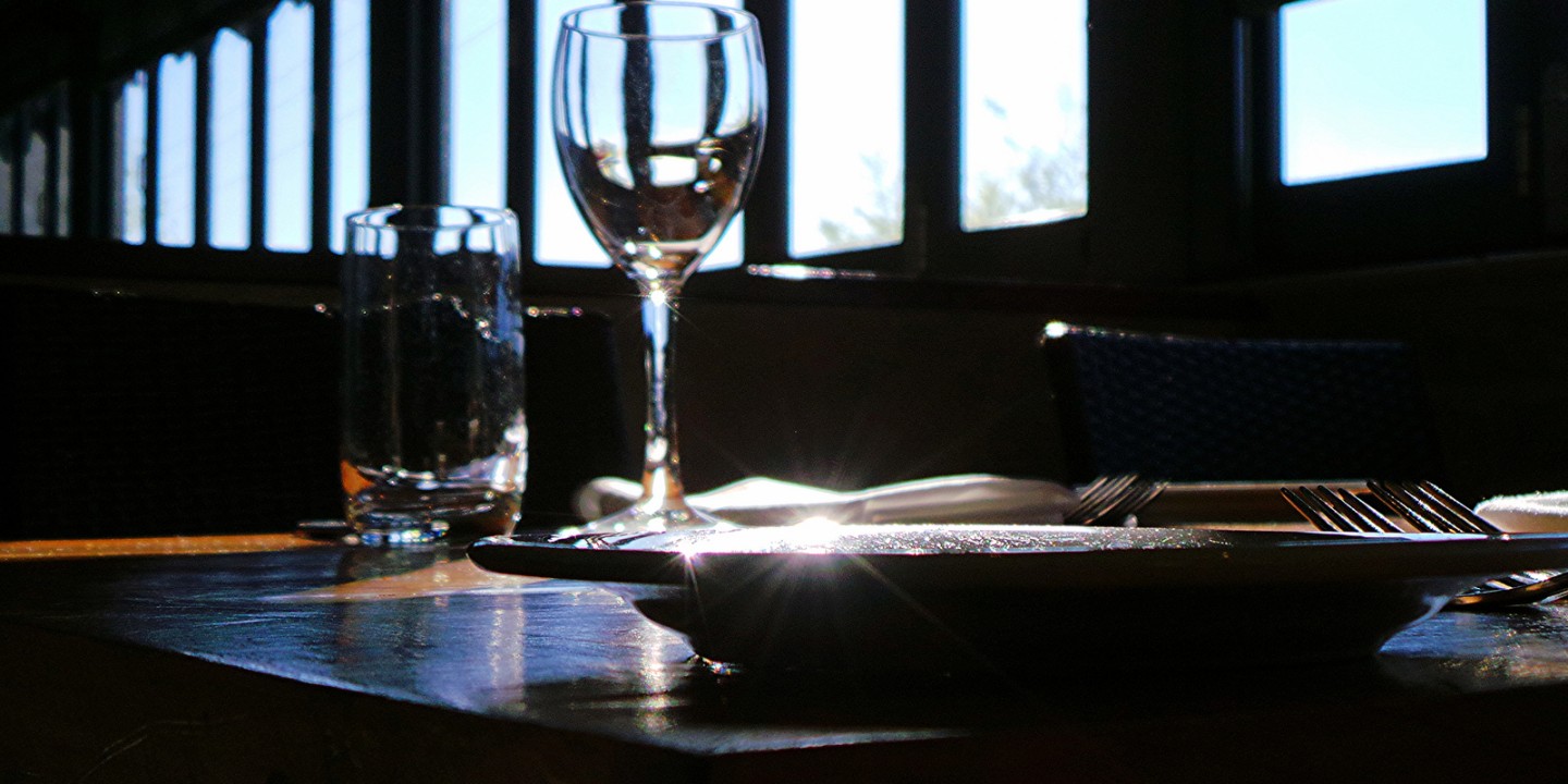 glass and plate