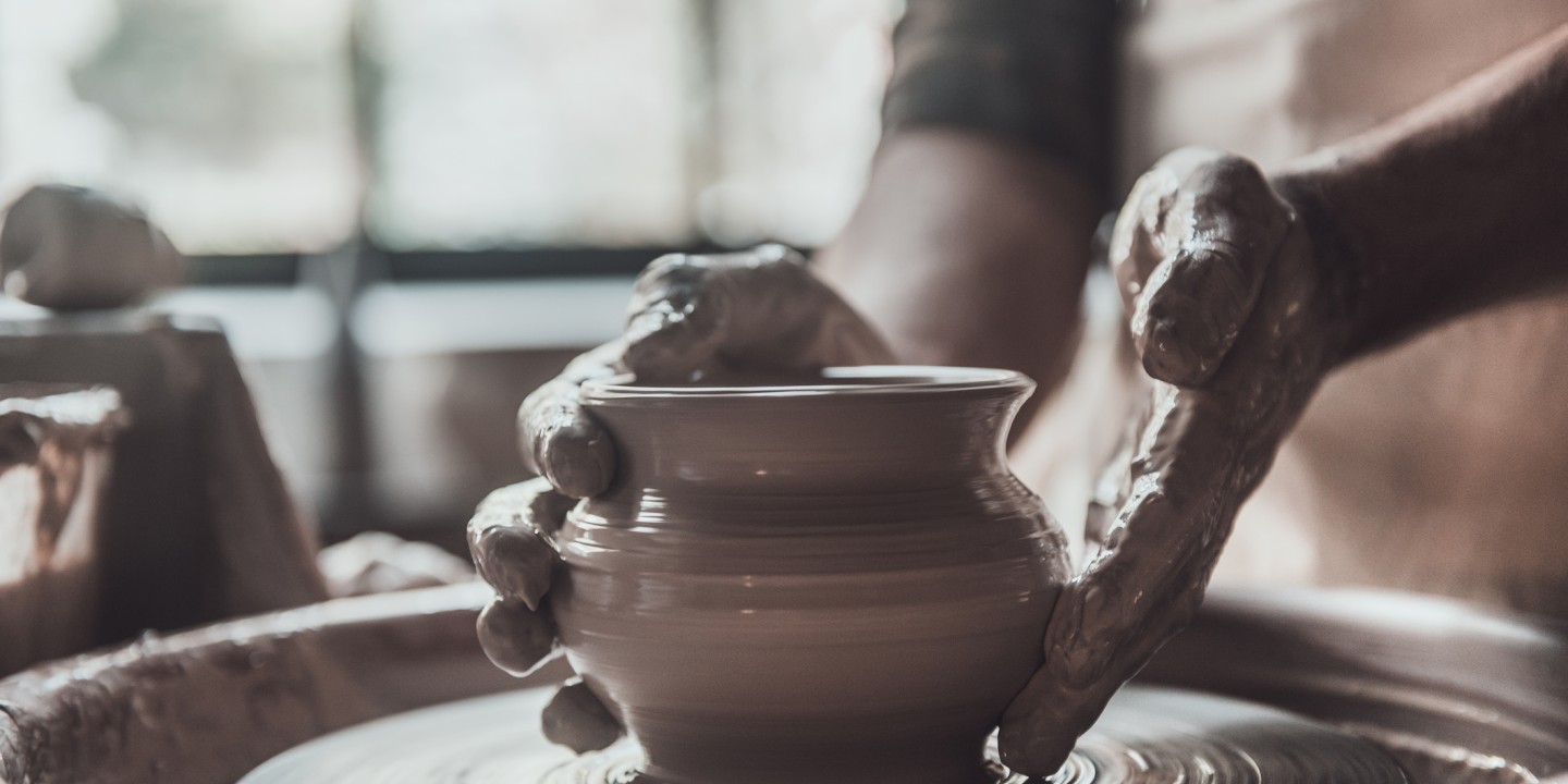 Potter at wheel