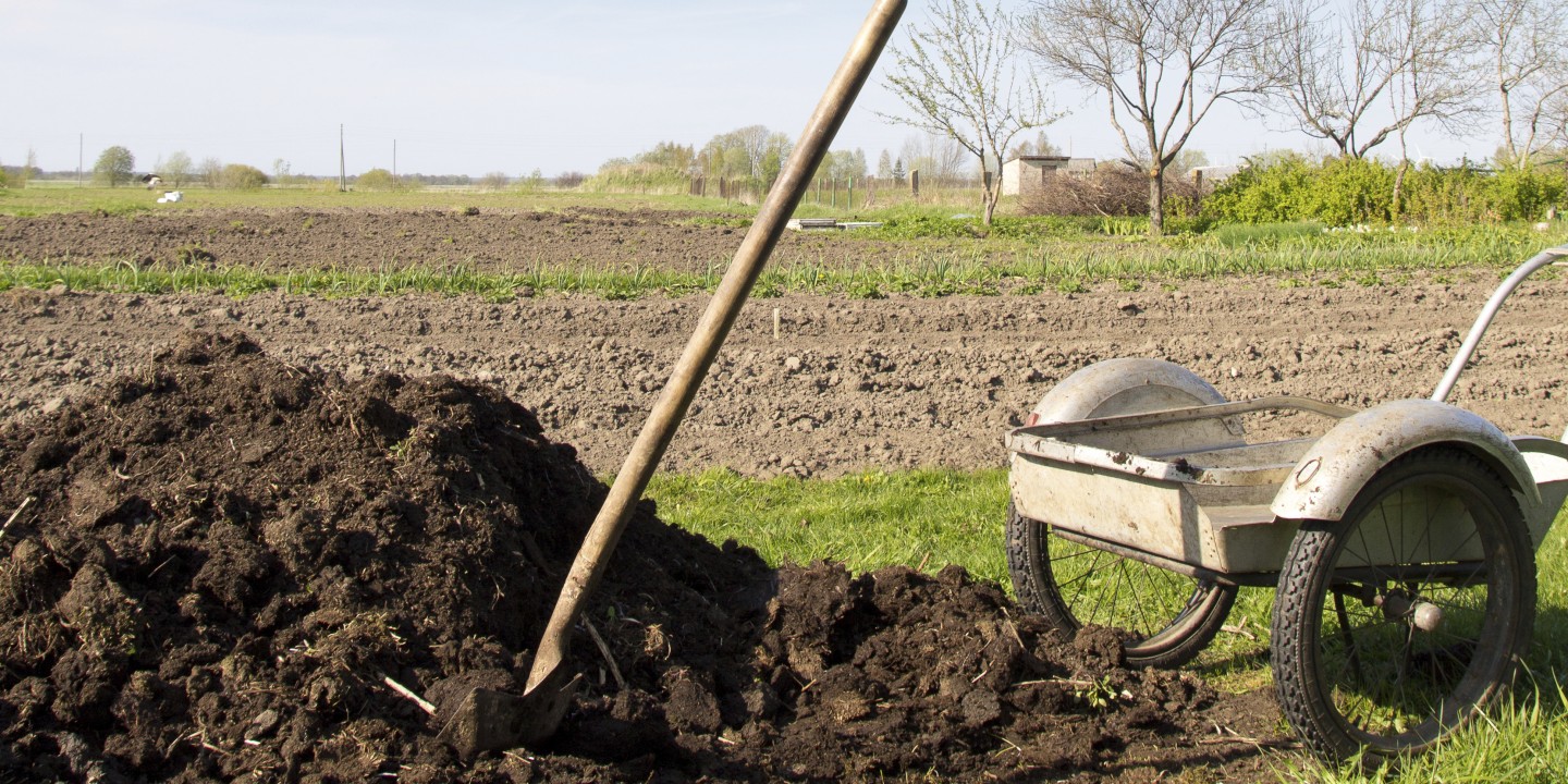 farm with compost