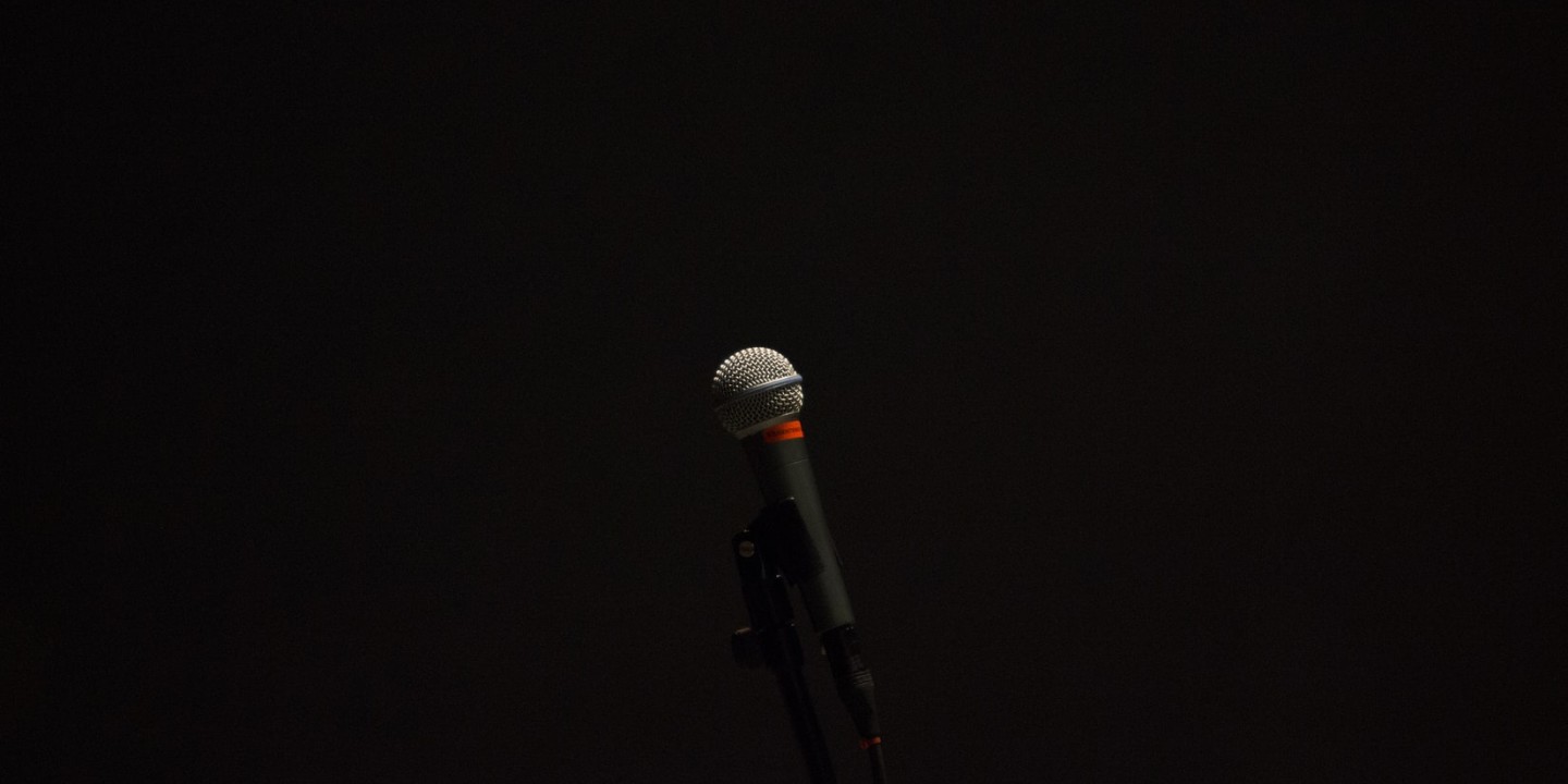 Microphone with black background